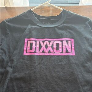 DIXXON Black Tee with Vibrant Pink Logo